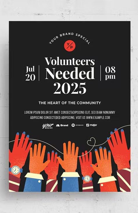 Volunteers Needed Flyer Template AI, PSD Volunteer Poster Design Ideas, Conference Flyer Design Ideas, Flier Designs Ideas, Volunteer Design, Volunteer Flyer, Informational Poster, Course Poster, Pakistan Resolution Day, Church Banners Designs