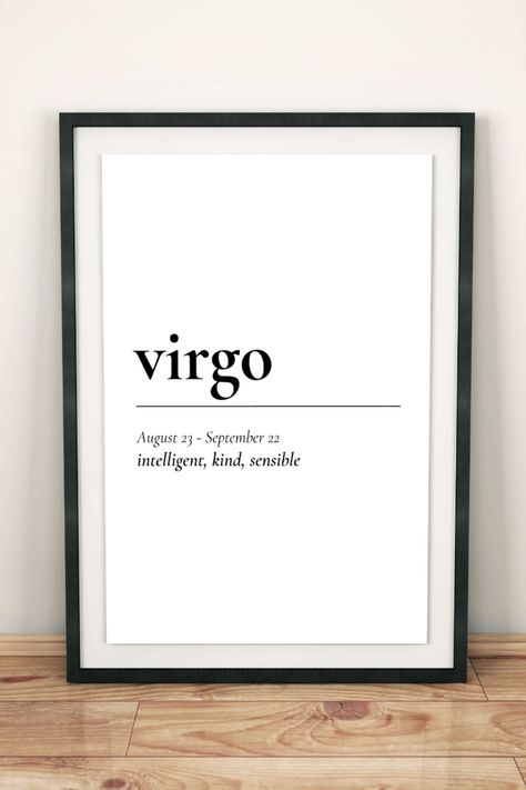 #Virgo energy 💕 Virgo Wall Art, Virgo Definition, Horoscope Signs Dates, Virgo Energy, Virgo Girl, Spiritual Wall Art, Positive Traits, Screen Printer, Star Chart