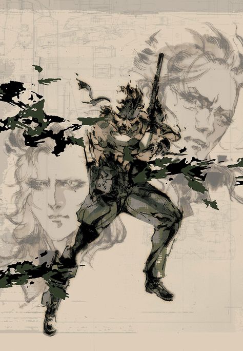 Art of Metal Gear Solid by Yoji Shinkawa - Album on Imgur Yoji Shinkawa Metal Gear, Metal Gear Solid Art, Solidus Snake, Mgs Art, Metal Gear Games, Yoji Shinkawa, Metal Gear Solid Series, Metal Gear Series, Metal Gear Rising