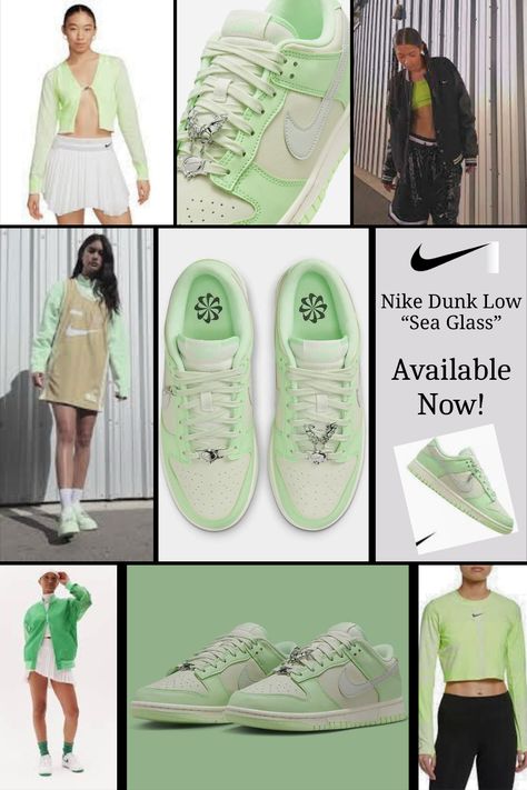 Along with this “Bicoastal” offering, Nike will also be dropping a fresh “Sea Glass” Dunk Low Next Nature for Summer 2024. This upcoming women’s exclusive Nike Dunk Low Next Nature WMNS “Sea Glass” is perfect for the summer boasting a summer-ready sea glass, light silver, vapor green, and sail color scheme. Nike Dunk Low Spartan Green, Glass Outfit, Barely Green Dunks, Nike Dunk Low Barely Green, Nike Dunk Low Vintage Green, Nike Dunk Low Brazil, Nike Dunk Low Next Nature, Spring Outfit Ideas, Glass Light