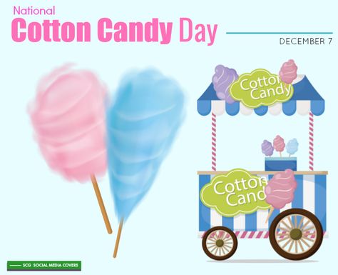 BANNERS: National COTTON CANDY Day | December 7 National Cotton Candy Day, National Days In December, Candy Stickers, National Days, When Was The Last Time, December 7, National Day, The Last Time, Cotton Candy