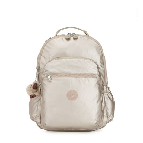 Silver School Backpack, Mochila Coquette, Kipling Backpack Aesthetic, Pink Backpack For On-the-go, Pink Kipling Backpack, Kipling Backpack, Beautiful Backpacks, Aesthetic Backpack, Kipling Bags