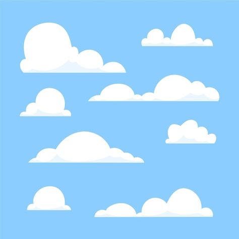 Free Vector | Clouds collection Clouds Vector Illustration, Cloud Vector Illustration, Cloud Illustration Design, Community Stickers, Cloud Pattern Design, Cloud Cartoon, Cloud Poster, Cloud Graphic, Clouds Illustration