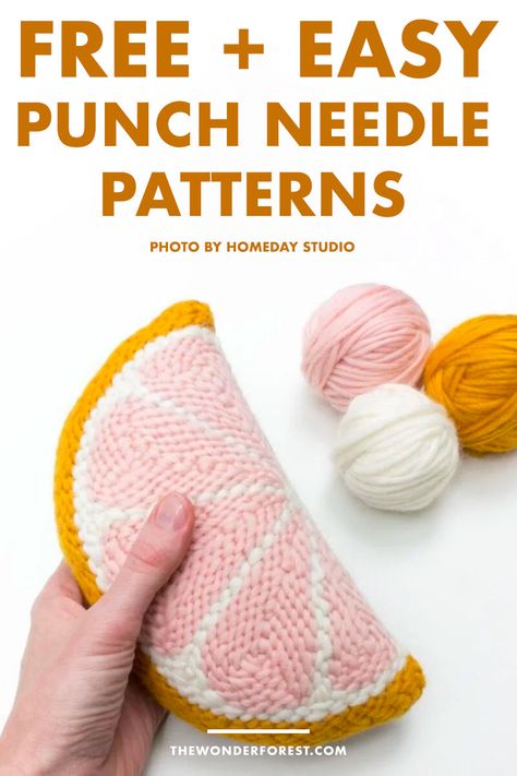 Punch Needle Embroidery Patterns, Free Punch Needle Patterns, How To Make Punch, Embroidery Pillows, Large Embroidery Hoop, Wonder Forest, Easy Punch, Labels Diy, Rug Hooking Patterns