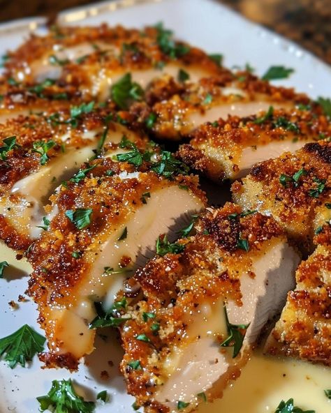 Longhorn Garlic Parmesan Crusted Chicken Longhorn Garlic Parmesan Chicken, Longhorn Garlic Parmesan Crusted Chicken, Garlic Parmesan Crusted Chicken, Longhorn Parmesan Crusted Chicken, Parmesan Crusted Chicken Recipe, Crusted Chicken Recipes, Crispy Cheese, Savory Dinner, Parmesan Crusted Chicken