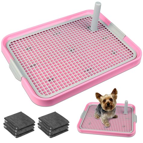 PRICES MAY VARY. 【Keep paws dry & No More Torn Pads】- The dog training tray with grates allows pee to flow directly into the training pad below, which prevents paws from contacting the pads and keeps paws dry and floors clean. The enclosed pee pad holder saves you from mischief while training your puppy. No More Torn Pads. 【Easy Clean Up】- The removable mesh grate makes cleaning easier. Hold the secure latches on both sides of the dog training tray to easily pick up the mesh grate to clean. To m Dog Litter Box, Puppy Pads Training, Dog Pee Pads, Dog Toilet, Potty Pads, Dog Potty Training, Dog Potty, Dog Playpen, Puppy Pads