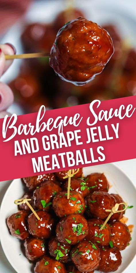 Meatball Bbq And Jelly, Grape Bbq Meatballs Crock Pot, Kielbasa Grape Jelly Bbq Sauce, Meatball Appetizer Recipes Grape Jelly, Bbq Grape Jelly Meatballs Crock Pot, Easy Barbecue Meatballs, Bbq Meatballs With Grape Jelly, Grape Jelly Barbecue Sauce Meatballs, Cocktail Meatballs Grape Jelly Bbq