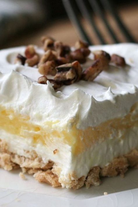 Texas Delight is the easy, layered pudding dessert of your retro dreams. Find out why this food editor and so many of our Allrecipes community members love it, and learn how to make it at home. Moms Texas Delight Recipe, 4 Layer Pudding Dessert, 4 Layer Dessert Recipes, Three Layer Dessert, 5 Layer Dessert, Texas Cream Pie, Texas Yum Yum Pie, Texas Yum Yum Dessert, Texas Delight Dessert