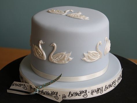 Swan Cake Lemon Madeira Cake, Lake Cake, White Colour Scheme, Madeira Cake, Swan Cake, Swan Baby Shower, Ballet Birthday Party, Two Swans, Swan Wedding