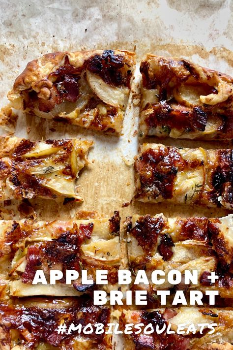 Apple Bacon Brie, Apple Brie Tartlets, Brie And Apple Tart, Apple Bacon Jam Pop Tart, Apple Brie Tart, Apple Cheese Appetizer, Apple Brie Galette, Apple And Brie Appetizer, Apple Butter Tarts