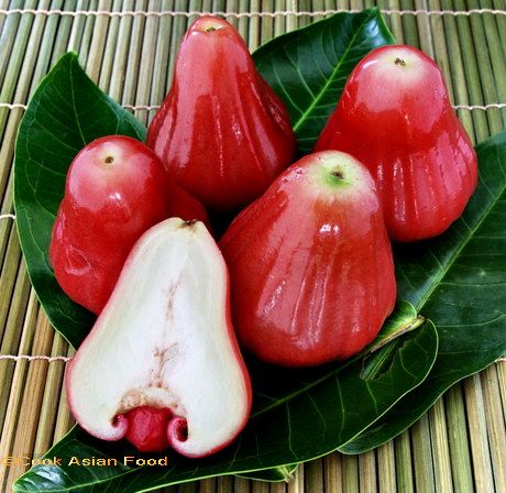 Eugenia Scientific Eugenia jambos is a scientific name for the Rose Apple. Rose apples got their name because these crispy fruits smell and taste like rose water Tropical Fruit Photography, Rose Apple, Different Fruits And Vegetables, Fruit Names, Apple Roses, Fruit Photography, New Fruit, Fruit Seeds, Beautiful Fruits