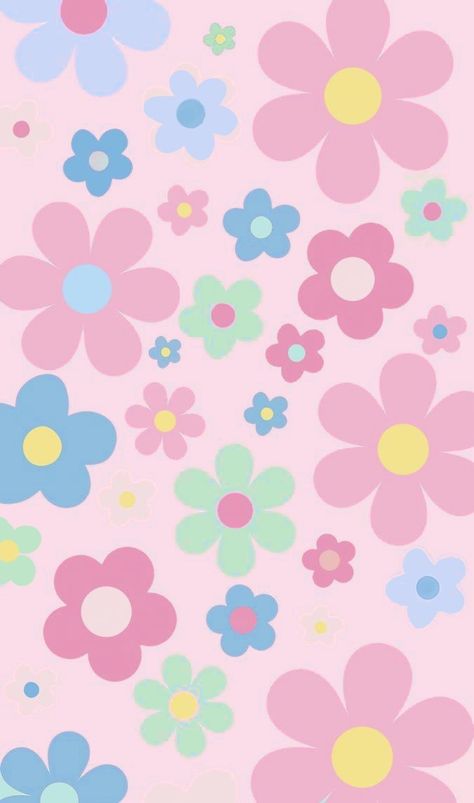 Flowers, blocky, pink, yellow, blue, green, wallpaper Pastel Flowers Wallpaper, 2000s Flower Wallpaper, Preppy Pink Flowers Wallpaper, Pink Daisies Wallpaper, Pink Daisy Background, Pink And Purple Flowers Wallpaper, Iphone Spring Wallpaper, Mickey Mouse Wallpaper Iphone, Hello Kitty Wallpaper Hd