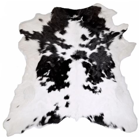 Farmhouse Bedroom Rug, Black And White Farmhouse, Animal Skin Rug, Skin Rugs, Faux Cowhide, Trophy Rooms, White Farmhouse, Black Area Rugs, Silver Area Rug