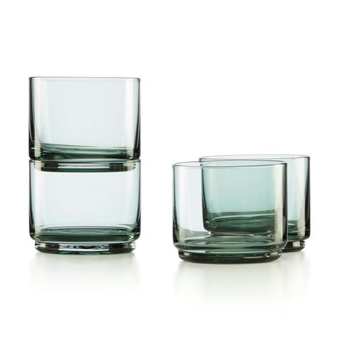 Lenox "Tuscany Classics" Set of 4 Green Short Stackable Glasses. The "Tuscany Classics" collection by Lenox has a wide variety of shapes for every use. This set of four green-hued short stackable glasses is ideal for servings of soda and mixed drinks. Crafted of high-quality, durable glass, perfect for both casual and elegant occasions. The perfect set for tight cabinet space! Dishwasher safe. Each glass measures 2 1/2"H and holds 9 ounces. Item(s) are safely and securely packaged. Stackable Glassware, Drinking Glass Sets, Highball Glasses, Curtain Hardware, Bar Glassware, Kitchen Mirror, Metal Mirror, Glassware Set, Drinking Glass