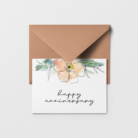 PRINTABLE Happy Anniversary Greeting Card Floral Happy | Etsy Watercolor Anniversary Card, Happy Anniversary Card, Anniversary Cards Handmade, Greeting Card Inspiration, Watercolor Birthday Cards, Birthday Card Drawing, Anniversary Greeting Cards, Happy Anniversary Cards, Anniversary Greetings