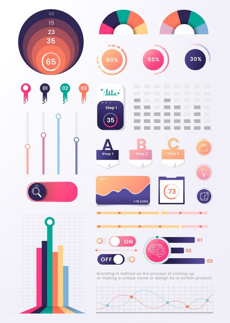 Colorful infographic element design vector | premium image by rawpixel.com / taus Statistics Design Graphics, Free Infographic Elements, Info Graphic Design, Colorful Infographic, Infographic Layout, Infographic Inspiration, Infographic Map, Data Visualization Design, Graphic Design Infographic