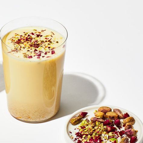 Badam Doodh Is My Favorite Ramadan Treat—Here's How to Make It | Bon Appétit Badam Doodh, Badam Milk Recipe, Shami Kebabs, Soaked Almonds, Make Almond Milk, Iftar Party, Blanched Almonds, Raw Almonds, Delicious Drinks