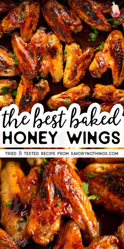 Honey Chicken Wings Recipe, Easy Baked Chicken Wings, Honey Garlic Wings, Chicken Wing Marinade, Honey Wings, Honey Baked Chicken, Honey Chicken Wings, Honey Garlic Chicken Wings, Glazed Chicken Wings