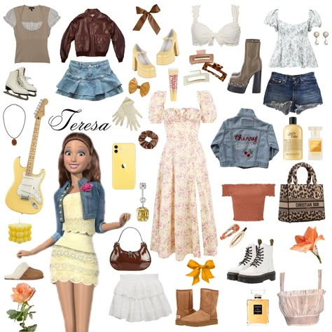 Teresa aesthetic |Barbie life in the dream house Teresa Barbie Outfits, Outfit To Watch Barbie Movie, How To Dress Like Raquel From Barbie, Barbie Life In The Dreamhouse Teresa Outfits, Life In The Dreamhouse Barbie Outfits, Barbie Character Outfits, Barbie Characters Dream House, Barbie Life In The Dream House Fanart, Barbie Life In The Dreamhouse Costume