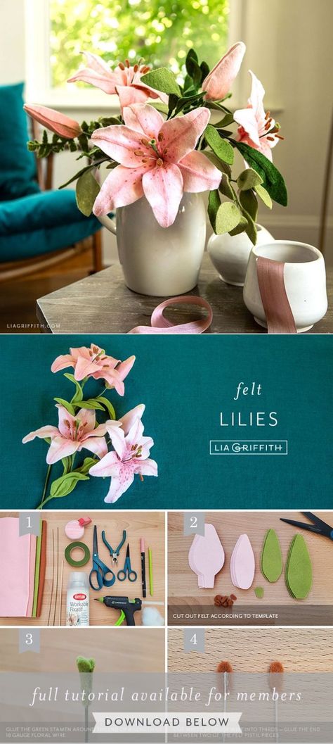 Flowers Diy Easy, Felt Flower Template, Felt Flowers Patterns, Felting Diy, Felt Bouquet, Paper Flowers Diy Easy, Felt Flower Tutorial, Felt Flower Bouquet, Felt Flower Wreaths