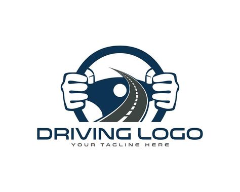 Driving Logo Design, Driving School Logo Design, Transportation Logo Design, Driving School Logo, Steering Wheel Logo, Teacher Logo, Transportation Logo, Road Logo, Rent Car