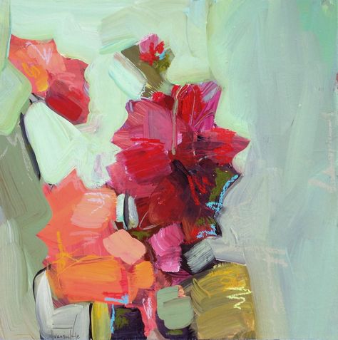 Dahlia Still Life  Jill van Sickle, artist, artwork, painting, floral, abstract, color, home decor Abstract Dahlia Painting, Jill Van Sickle Art, Color Home Decor, Abstract Floral Paintings, Abstract Floral Art, Life Paintings, Painting Floral, Abstract Color, Floral Abstract