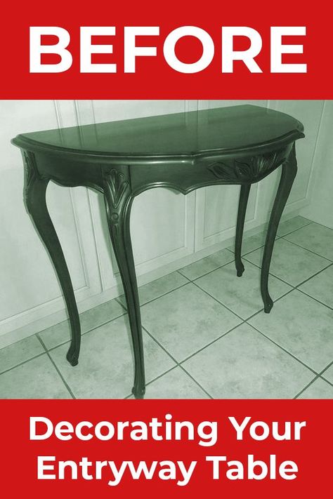 Entryway Table Diy, Old Sewing Tables, Diy Entryway Table, Entryway Table Ideas, Thrifted Furniture, Small Entryway Table, Entryway Table With Storage, Rustic Entryway Table, Creating An Entryway