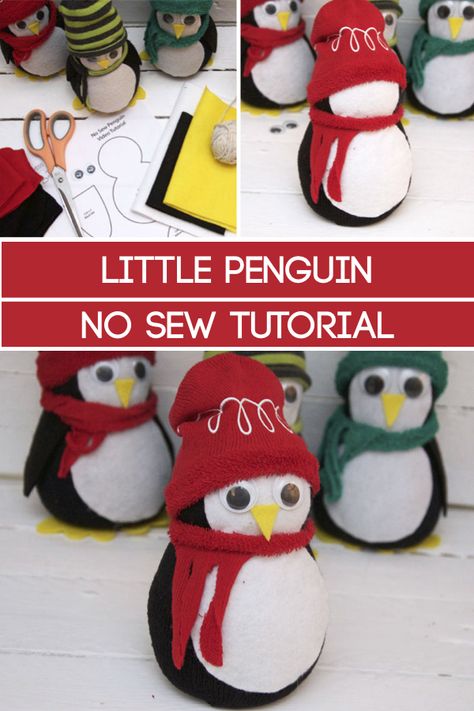 Sock Penguin, Sock Animals Diy, Winter Crafts For Toddlers, Daisy Patterns, Diy Schneemann, Penguin Crafts, Sock Snowman, Penguin Craft, Christmas Crafts To Sell