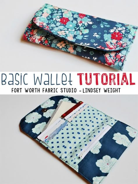 Wallet Pattern Free, Wallet Sewing Pattern, Sew Wallet, Wallet Tutorial, Sac Diy, Simple Wallet, Diy Wallet, Block Quilts, Fabric Wallet