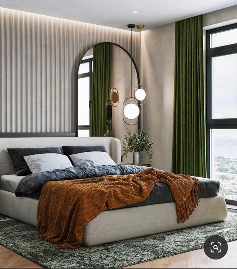 Greenery Apartment, Contemporary Bedroom Design, Nails Home, Apartment Bedroom, Bedroom Bed Design, Bedroom Furniture Design, Modern Bedroom Design, Small Room Bedroom, Contemporary Bedroom