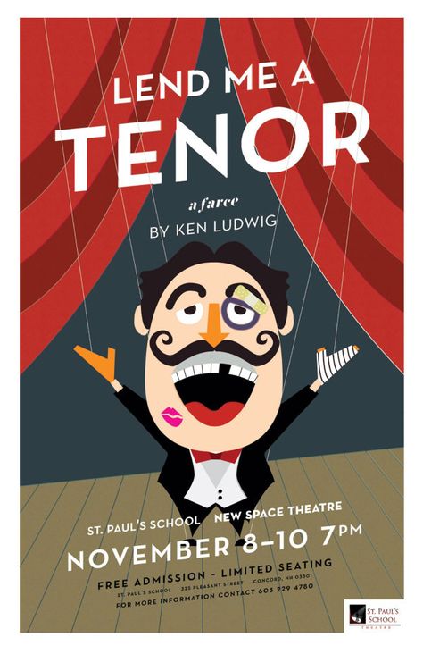 Poster for Lend Me a Tenor Theater Play Poster, Theatre Poster Design, Theater Play, Theatre Posters, Play Poster, Poster Graphic Design, Groups Poster, Recruitment Poster, Best Movie Posters