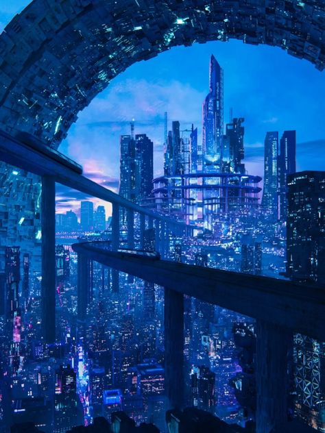 Kota Masa Depan, One Way Ticket, Sci Fi Landscape, Sci Fi City, Futuristic Aesthetic, Cyberpunk Aesthetic, Cyberpunk City, Arte Cyberpunk, Fantasy City