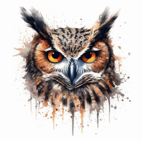 Draw Owl, Neo Tattoo, Animal Sleeve Tattoo, Crazy Tattoos, Animal Tattoo Ideas, Highland Cow Art, Web Tattoo, Snake Tattoo Design, Bird Watercolor Paintings