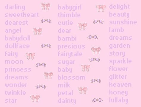 Kawaii Names, Aesthetic Usernames, Not Musik, Cute Nicknames, Username Ideas, Fairytale Stories, Aesthetic Names, Cute Words, Cute Names