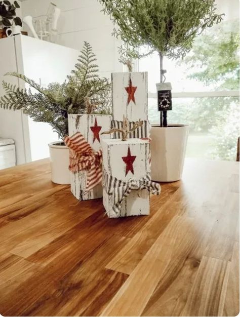 I made some neutral patriotic decor. These wooden firecrackers are so fun to make! Rustic Flags, Fourth Of July Decorations, Vintage Crate, 4th July Crafts, Diy Planter Box, Flag Painting, Wooden Flag, Wood Flag, Framed Flag