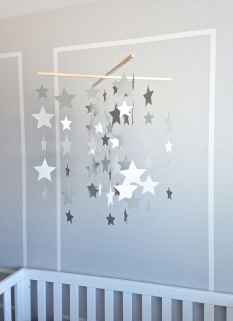 DIY Mobile Tutorial at PagingSupermom.com Diy Baby Mobile Boy, Nursery Makeover, Boy Mobile, Diy Baby Mobile, Baby Mobil, Baby Boy Mobile, Diy Galaxy, Star Mobile