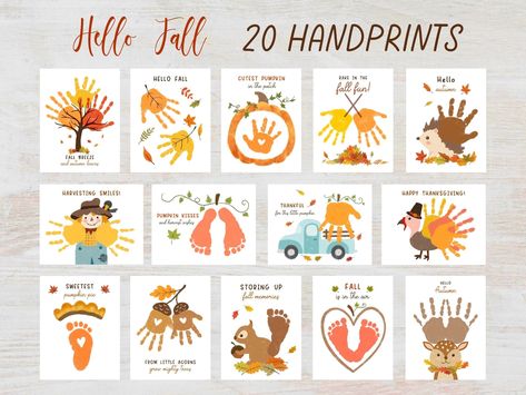 Thanksgiving Handprint Art, Thanksgiving Handprint, Fall Handprint Crafts, Handprint Calendar, Diy Pumpkins Crafts, Preschool Crafts Fall, Fall Preschool Activities, Art Activities For Toddlers, Thanksgiving Art