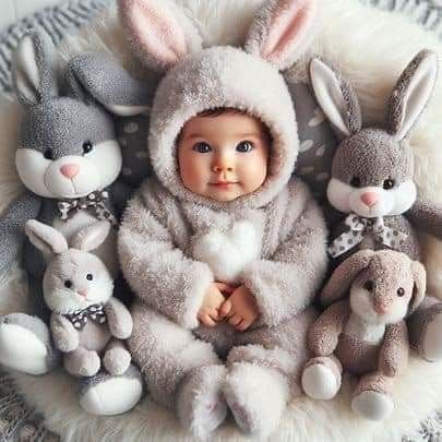 Easter Bunny Baby Photoshoot, Easter Baby Photoshoot, Baby Bunny Costume, Baby Pandas, Toy Rabbit, Baby Illustration, Easter Baby, Bunny Costume, Rabbit Toys