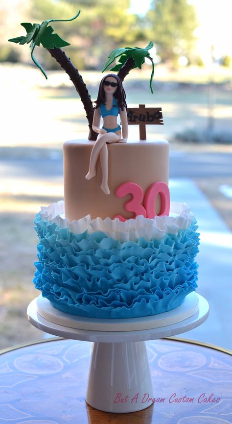 Aruba Birthday Surprise Cake Mini Cakes, Surprise Cake, Mini Cakes Birthday, Beach Scene, Beach Themed, Birthday Surprise, Cute Cakes, Aruba, Custom Cakes