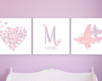 Nursery art butterfly | Etsy Butterfly Nursery Decor, Wall Art Butterfly, Heart Nursery, Butterfly Prints, Butterfly Nursery, Art Butterfly, Watercolor Effects, Personalized Prints, Girl's Room