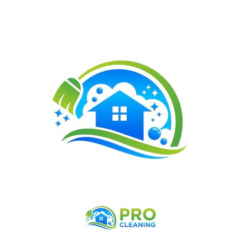 Vector home cleaning service logo design... | Premium Vector #Freepik #vector #logo-illustration #clean-design #clean #leaf-logo Liquid Logo, Service Logo Design, Cleaners Logo, Cleaning Service Logo, Cricut Design Studio, Dry Cleaning Services, Cleaning Logo, Service Logo, House Cleaning Services