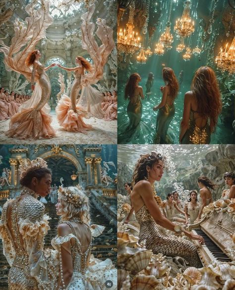 Mythical Creatures Aesthetic, Creatures Aesthetic, Fairy Castles, Mermaid Photoshoot, Summer Court, Blood In Water, Goddess Of The Sea, Fairy Castle, Wall Workout