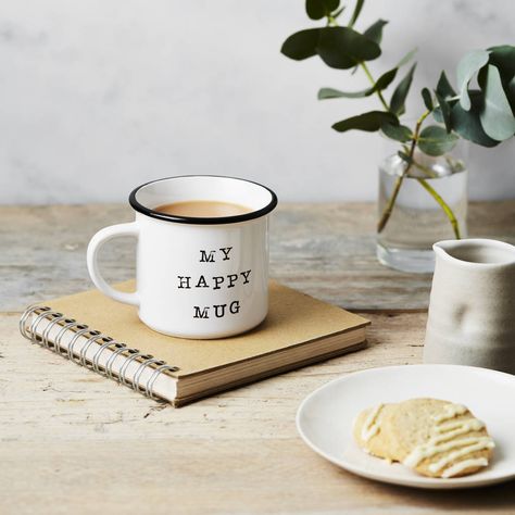 'My Happy Mug' Ceramic Mug Mug Photoshoot, Country Farmhouse Kitchen, Fabric Pen, Everything Is Possible, Motivational Gifts, Cute Mugs, Country Farmhouse, Personalized Mugs, Christian Gifts