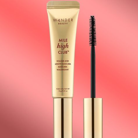 Wander Beauty Mile High Club Mascara product and on lashes Best Smudge Proof Mascara, Smudge Proof Mascara, Allure Beauty Box, Drugstore Mascara, Mascara Review, Mile High Club, Wander Beauty, Mascara Brush, Holiday Box