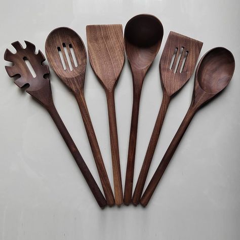 Amazon.com: 5Pcs Black walnut Wooden Utensils for Cooking,14" Long Handle Wooden Spoons for Cooking, Crafting Wooden Spoon Set, Wooden Kitchen Utensil set, Natural Black walnut Wooden utensil Set,5pcs: Home & Kitchen Black And Wood Kitchen Utensils, Non Toxic Cooking Utensils, Wooden Kitchen Tools, Gifts For Cooks Men, Wooden Kitchen Items, Black Walnut Kitchen, Wooden Spoon Holder, Indian Kitchen Utensils, White Kitchen Utensils