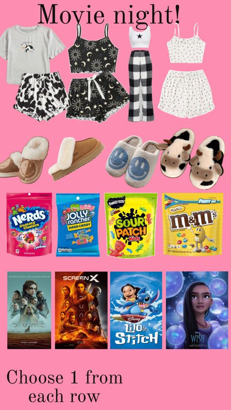 What Do You Need For A Movie Night, 6th Grade Tips, Friend Videos, Movie Night Essentials, Squishy Ideas, Trip Essentials Packing Lists, Sleepover Outfit, Sleepover Essentials, Holi Pictures