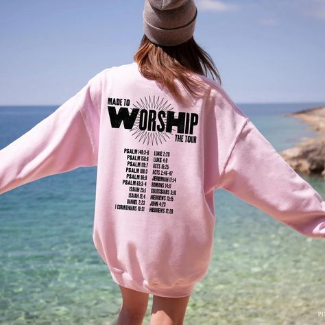 Made To Worship Sweatshirt Check more at https://lowpricetee.com/product/made-to-worship-sweatshirt/ Worship Sweatshirt, Gospel Clothing, Psalm 63 3, Jeremiah 17:14, Colossians 3 16, Christian Sweatshirts, Isaiah 12, Psalm 96, Isaiah 25