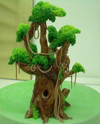 l Jungle Book Cake, Rainforest Party, Clay Plants, Topsy Turvy Cake, Jungle Tree, Monkey Cake, Miniature Landscape, Clay Fairy House, Jungle House