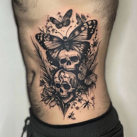 Innovative Butterfly Tattoo Men Tattoo Layouts Men’s Owl Tattoo, Butterfly Filler Tattoo, Matching Tattoos For Four People, Skull Leg Sleeve Tattoo, Nature Half Sleeve Tattoo, Tattoos Covering Scars, Goth Tattoo Sleeve, Dark Romance Tattoo, Fill In Tattoo Ideas Sleeve