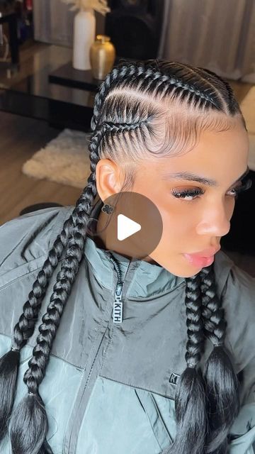 22K views · 2.6K likes | NYC HAIR BRAIDER on Instagram: "Would you prefer your Feed In cornrows to end like this? I absolutely love it 😍😍 this her second home now 😂❤️  4 Feed In Cornrows ✨  #nycbraider #njbraider #bronxbraider #bronxhairstylist #nychairstylist #njhairstylist #protectivestyles #stitchbraids #feedinbraids #cornrows #frenchcurls #vacationhairstyles #bronxtrenzas  #bronxbraidstylist #explorepage" Bohemian Feed In Braids Cornrows, 4 Braids Hairstyle Cornrows, Four Braids Hairstyles Black, 8 Cornrows Braids Straight Back, 5 Cornrows Braids, 2 Feed In Braids With Curls, Side Part Cornrows Braids, Four Feed Ins Braids, 4 Braids Cornrows